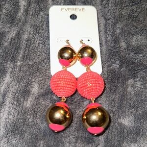 NWT Evereve Pink Mixed Ball Statement Earrings